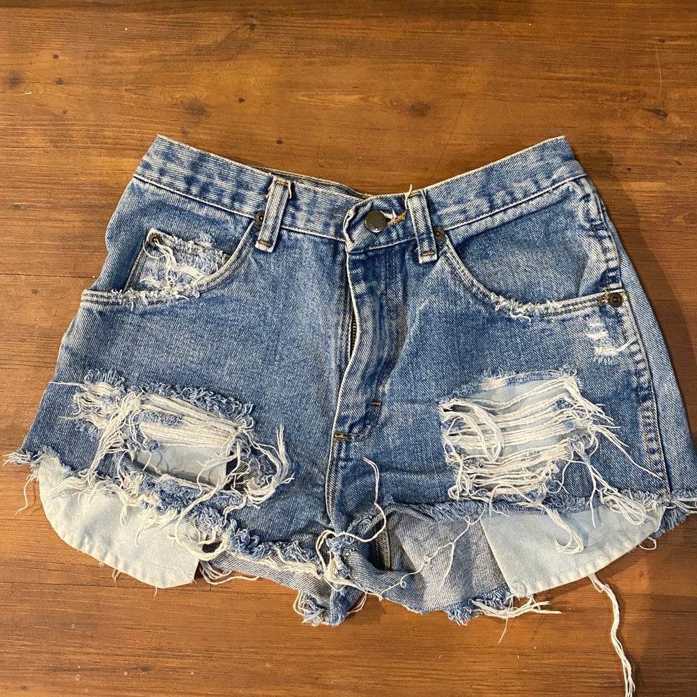 Distressed Wrangler Jean Shorts Cutoffs (run very small)